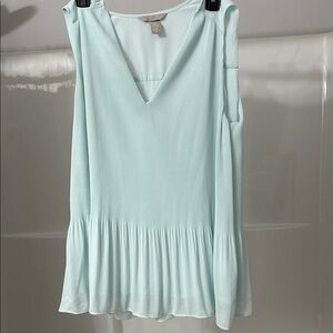 Light Blue Sleeveless V-Neck Blouse